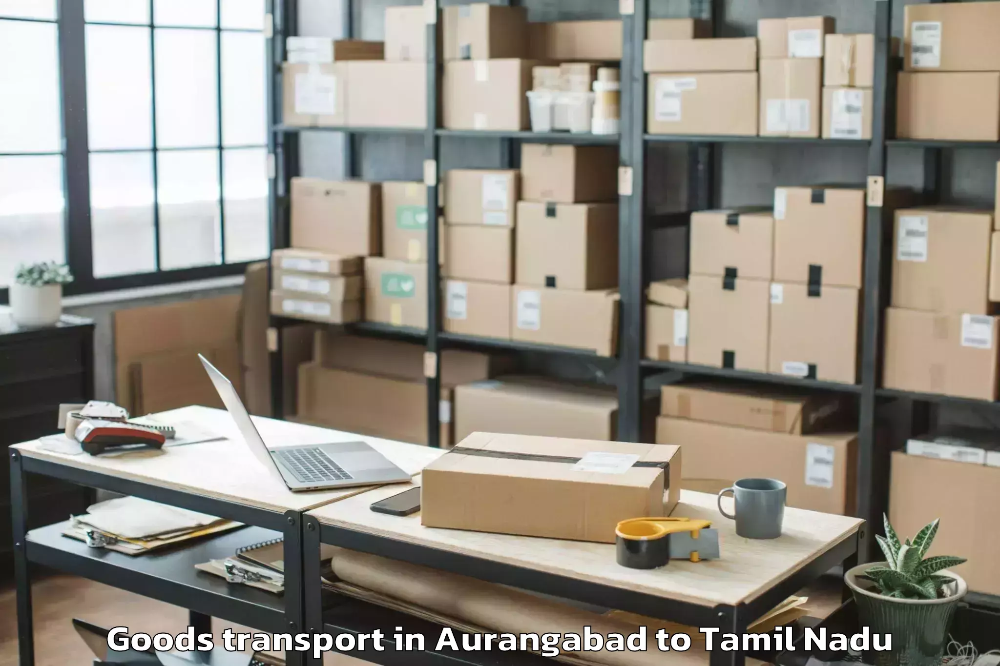 Professional Aurangabad to Central University Of Tamil Na Goods Transport